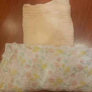 2 nwot muslin blankets